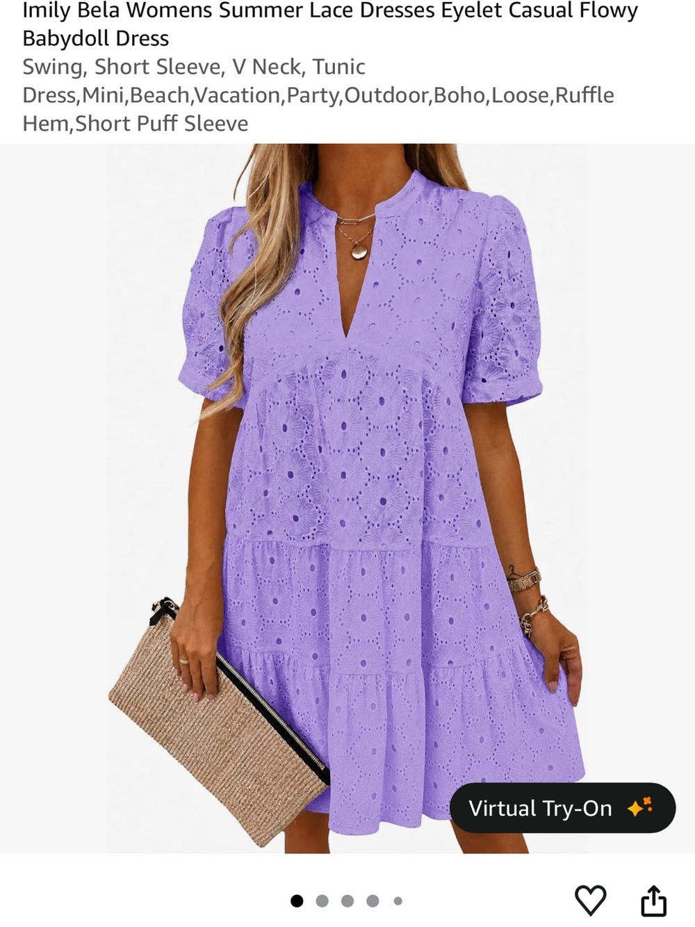 Lavender Eyelet Lace Babydoll Dress